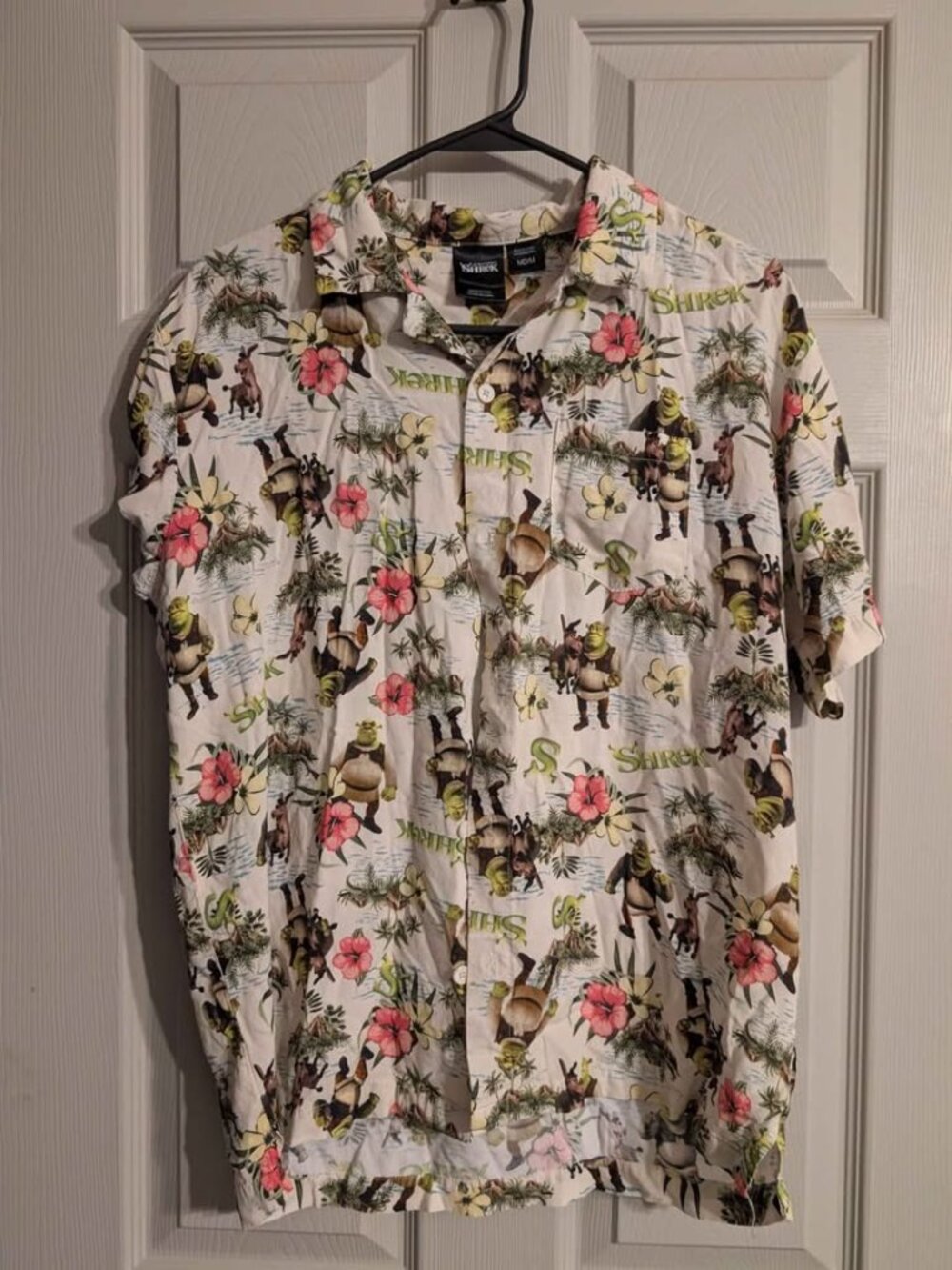 Shrek button up Hawaiian shirt size medium